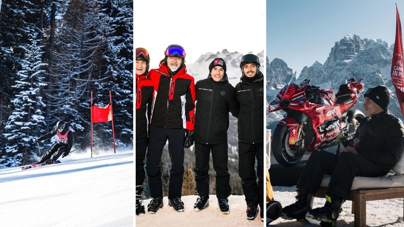 MotoGP, Bagnaia e Marquez una lezione di sci con un maestro speciale