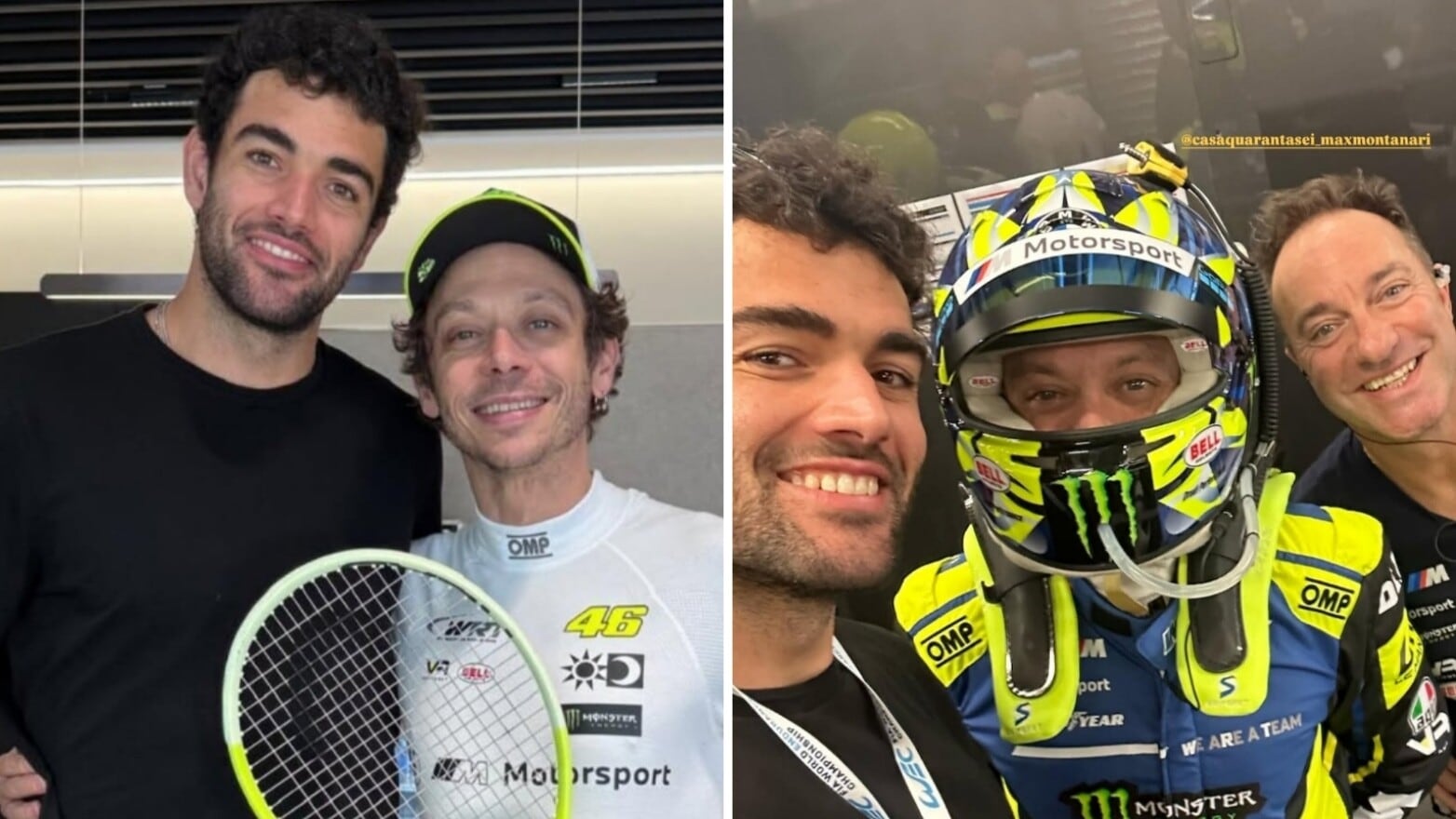 Valentino Rossi e Matteo Berrettini: nuovo incrocio nel caldo del Qatar