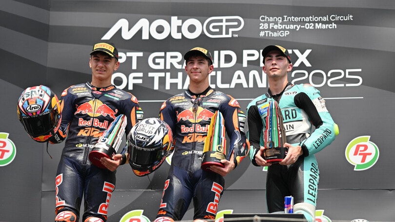 Moto3, GP Thailandia 2025: Rueda domina con vantaggio, Nepa 4°