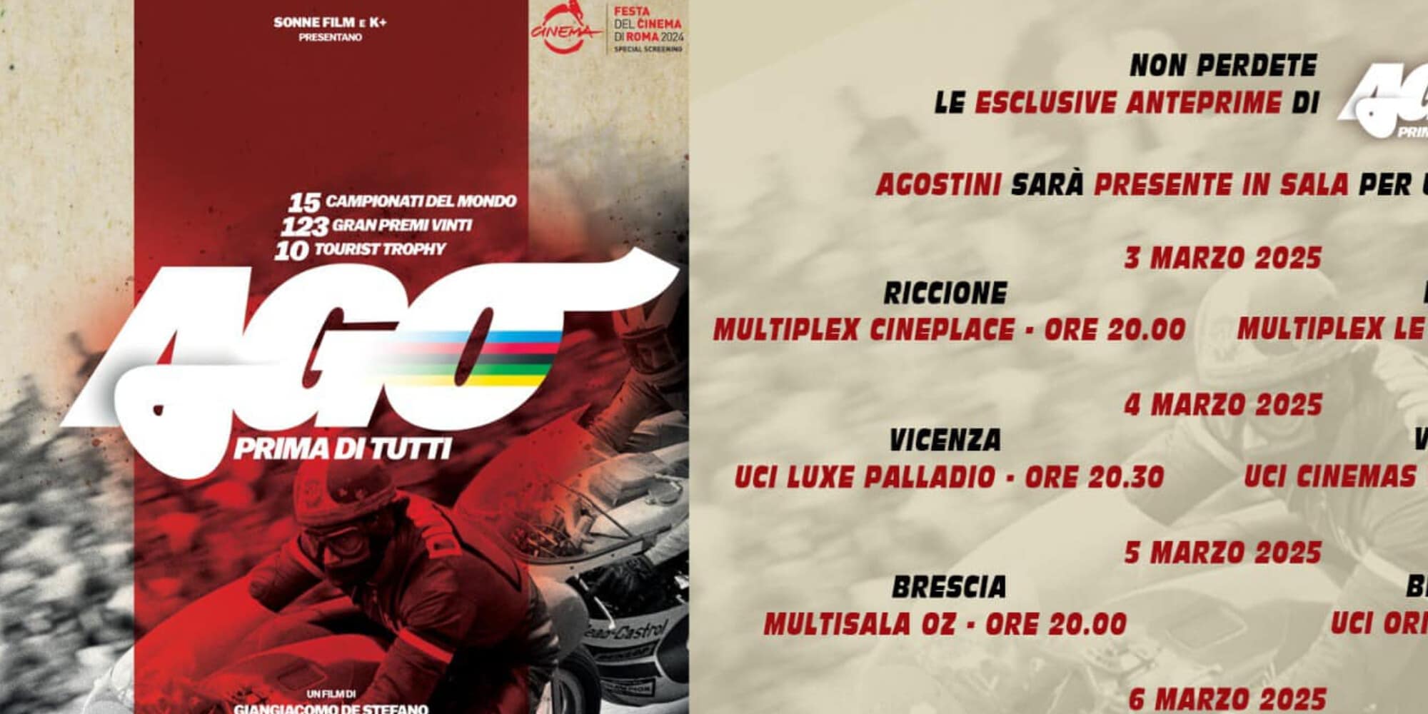 “Ago prima di tutti”: il docufilm sul grande Giacomo Agostini