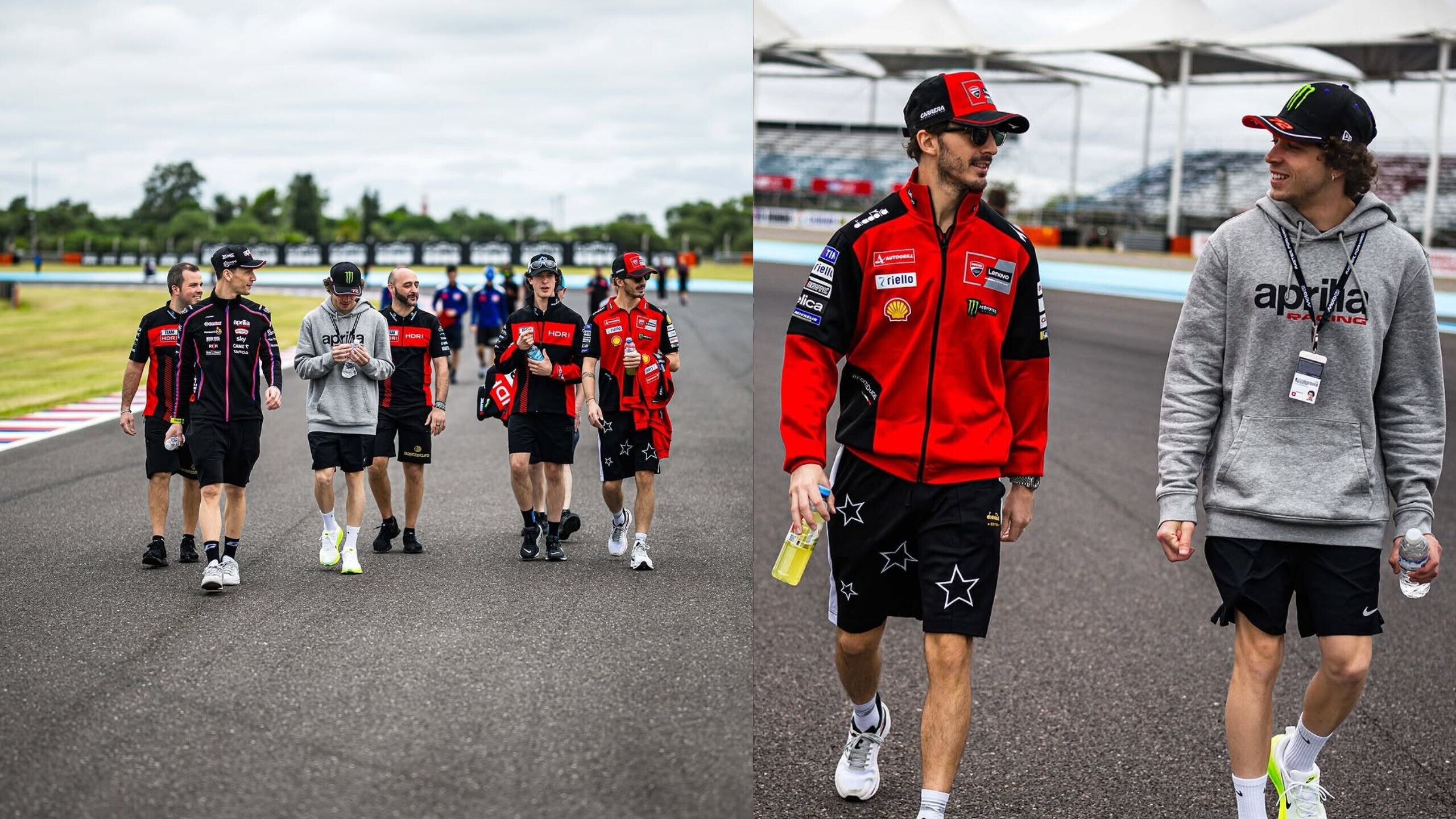 MotoGP, Pecco e Bezzecchi in pista: le foto del track walk