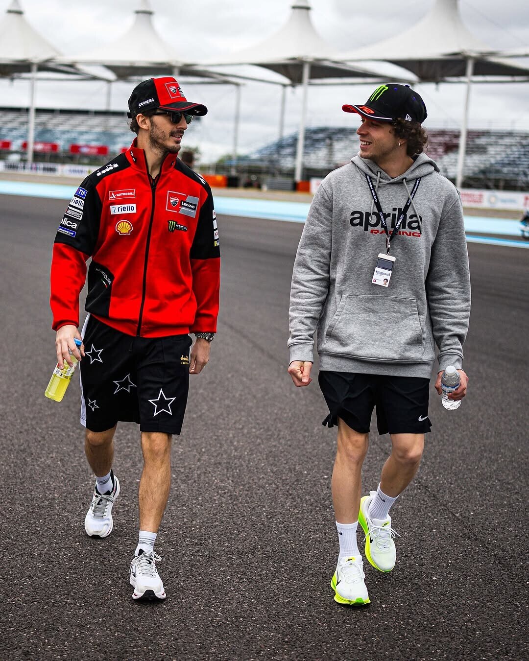 MotoGP, Pecco e Bezzecchi in pista: le foto del track walk
