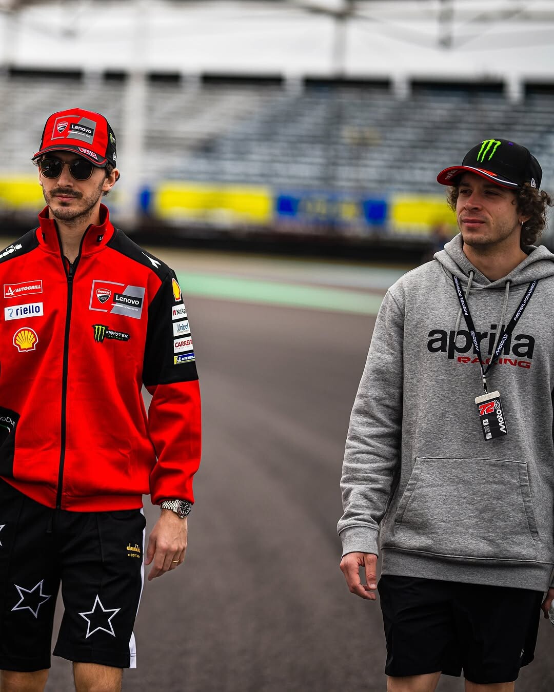 MotoGP, Pecco e Bezzecchi in pista: le foto del track walk