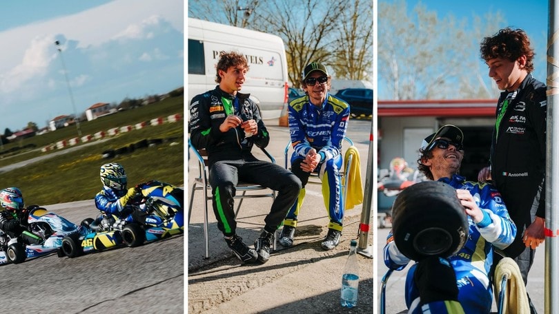 Valentino Rossi e Kimi Antonelli, allenamento sui kart: chi insegna a chi?