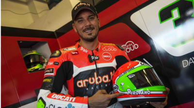 Giugliano in pista con il casco “omaggio” a Pirovano