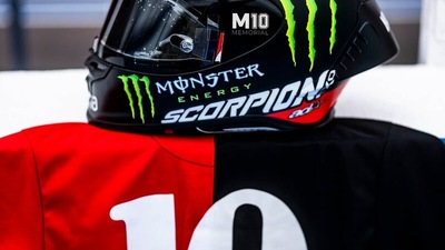 MotoGP, Alex Rins svela il casco dedicato a Diego Armando Maradona