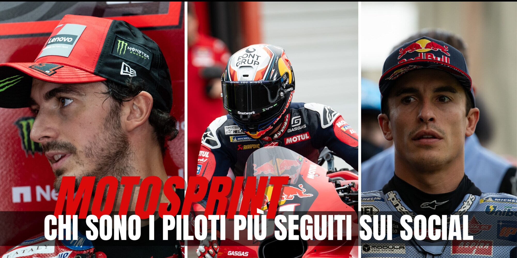 Classifica 2024 dei piloti di MotoGP più seguiti sui social
