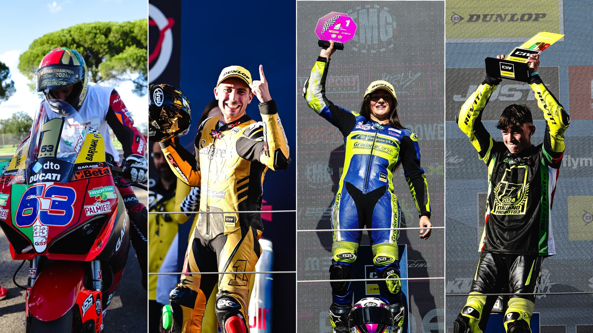 I re d'Italia: i campioni del CIV premiati sul palco dei Caschi d'Oro