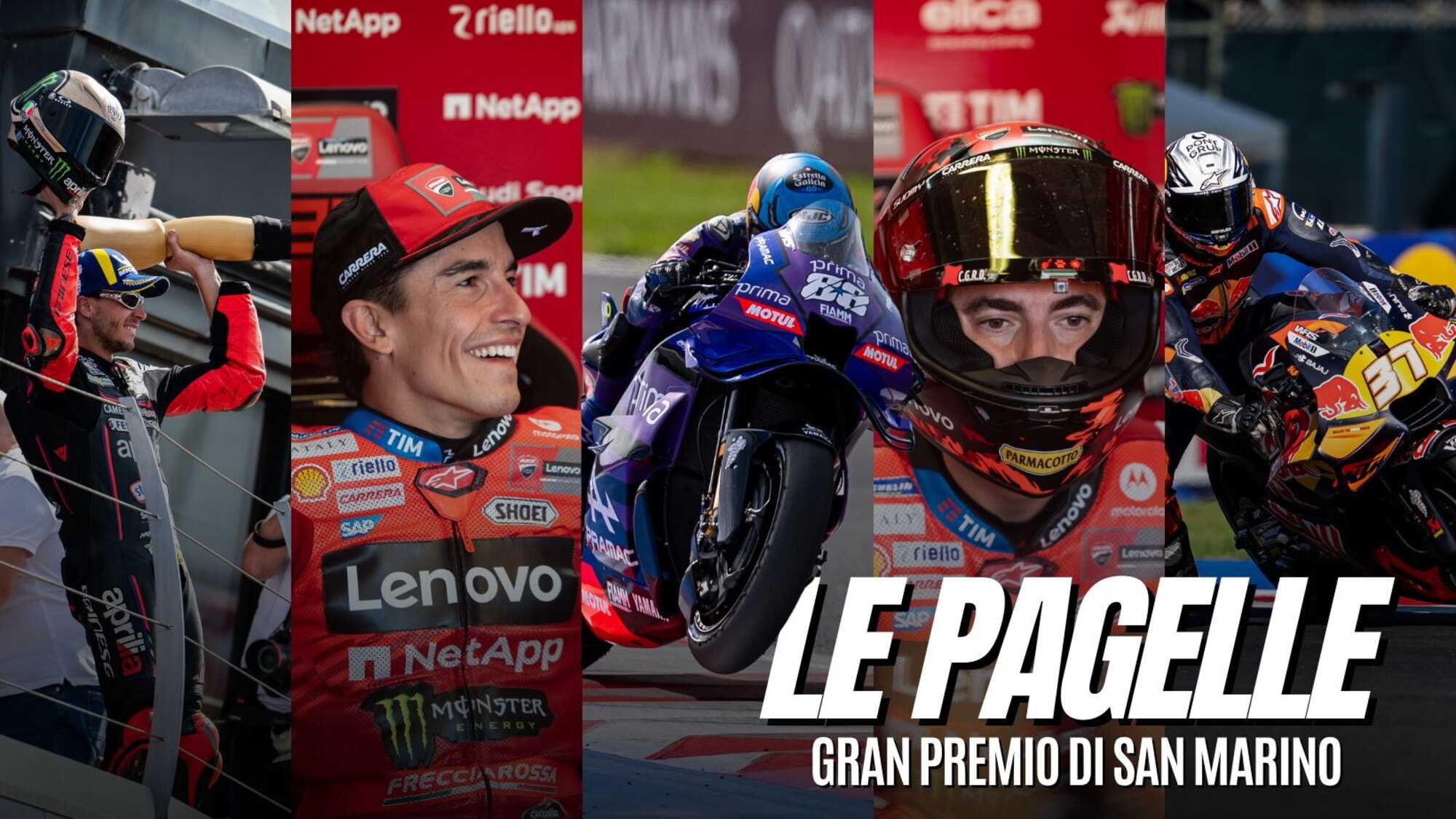 MotoGP, le pagelle di Misano: Marquez e Bezzecchi parivoto, Bagnaia ammutolito, gestaccio di Acosta 