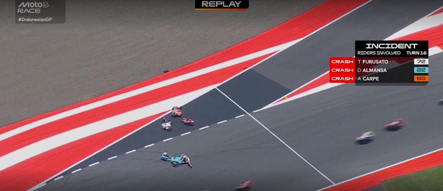 Incidenti Moto3, GP d'Indonesia: gara conclusa sotto "bandiera rossa"