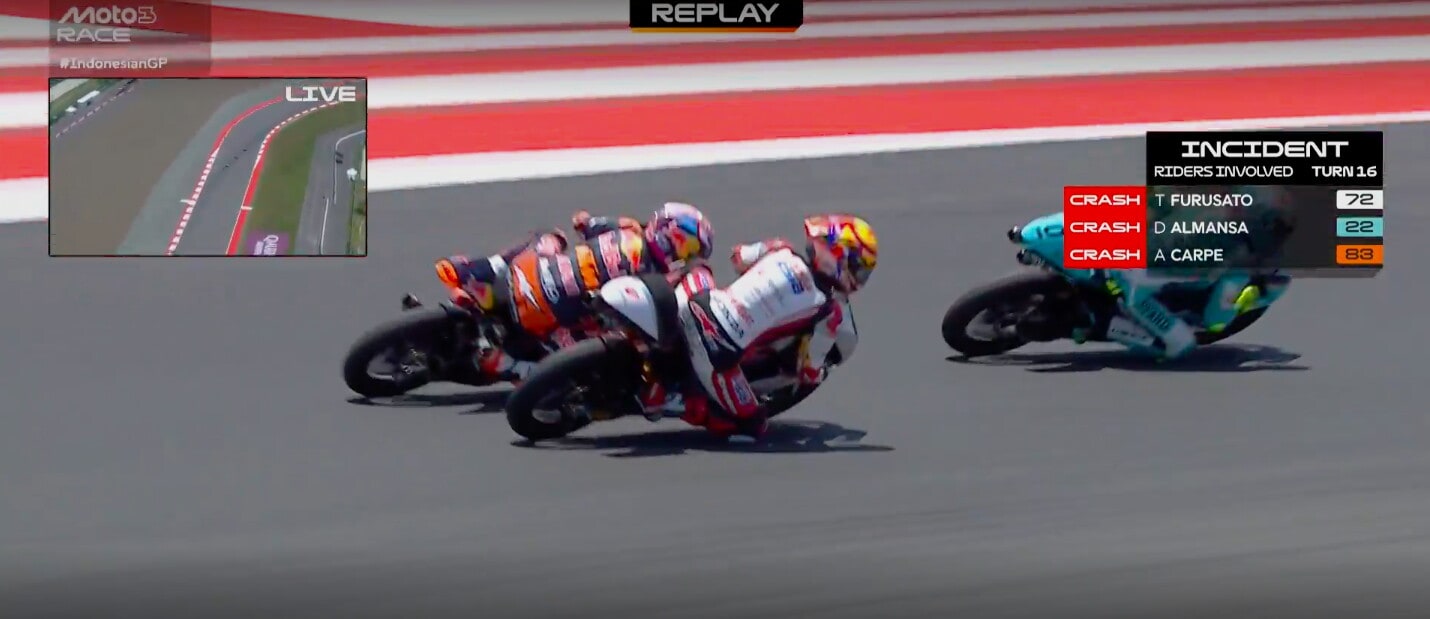 Incidenti Moto3, GP d'Indonesia: gara conclusa sotto "bandiera rossa"