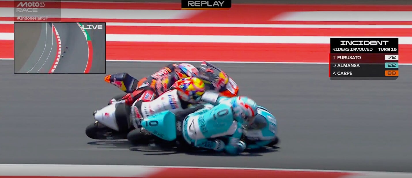 Incidenti Moto3, GP d'Indonesia: gara conclusa sotto "bandiera rossa"