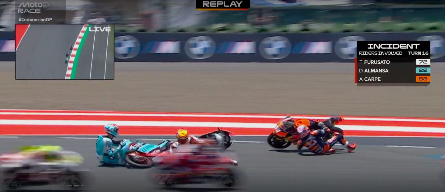 Incidenti Moto3, GP d'Indonesia: gara conclusa sotto "bandiera rossa"