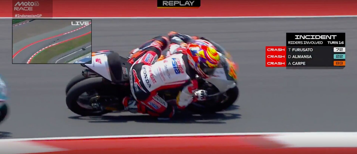 Incidenti Moto3, GP d'Indonesia: gara conclusa sotto "bandiera rossa"