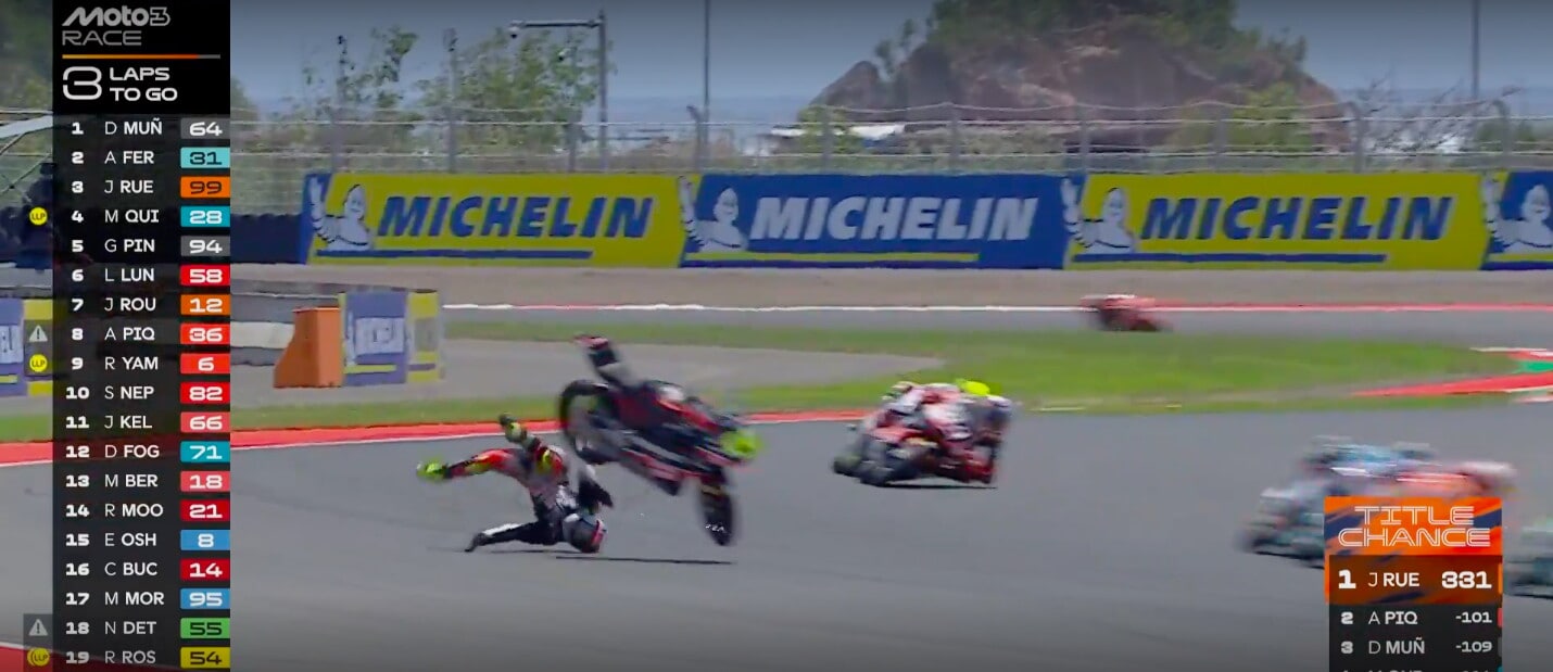 Incidenti Moto3, GP d'Indonesia: gara conclusa sotto "bandiera rossa"