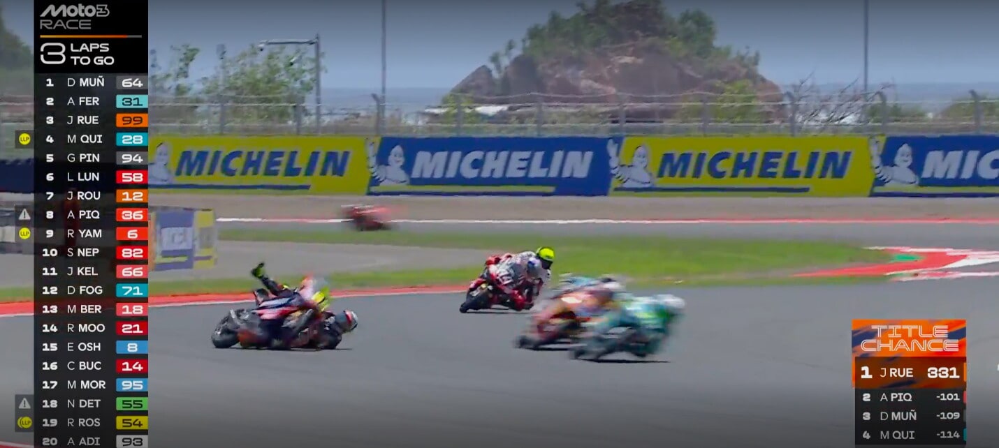 Incidenti Moto3, GP d'Indonesia: gara conclusa sotto "bandiera rossa"