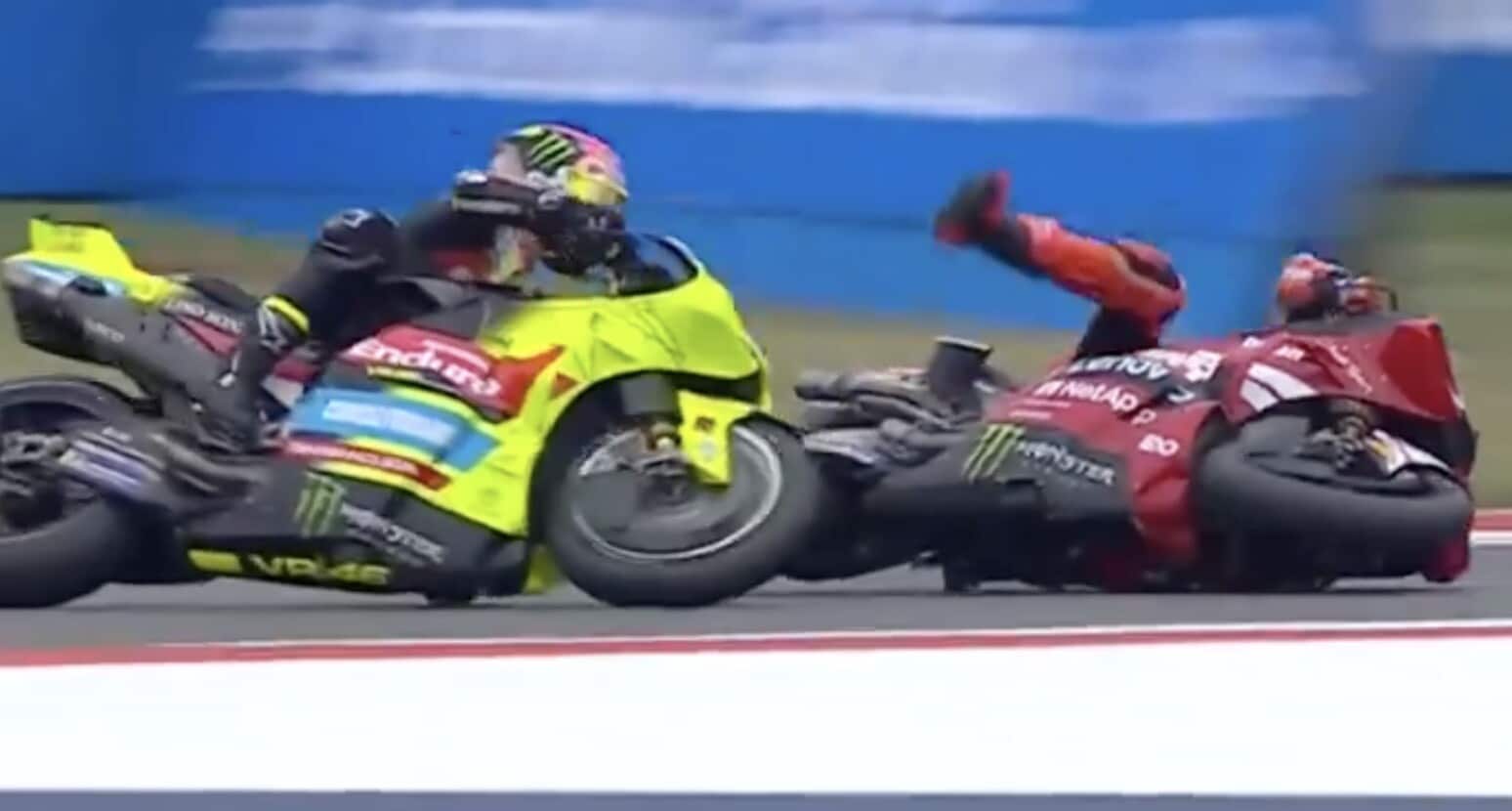 MotoGP, Marquez sbaglia e stende Di Giannantonio: la sequenza