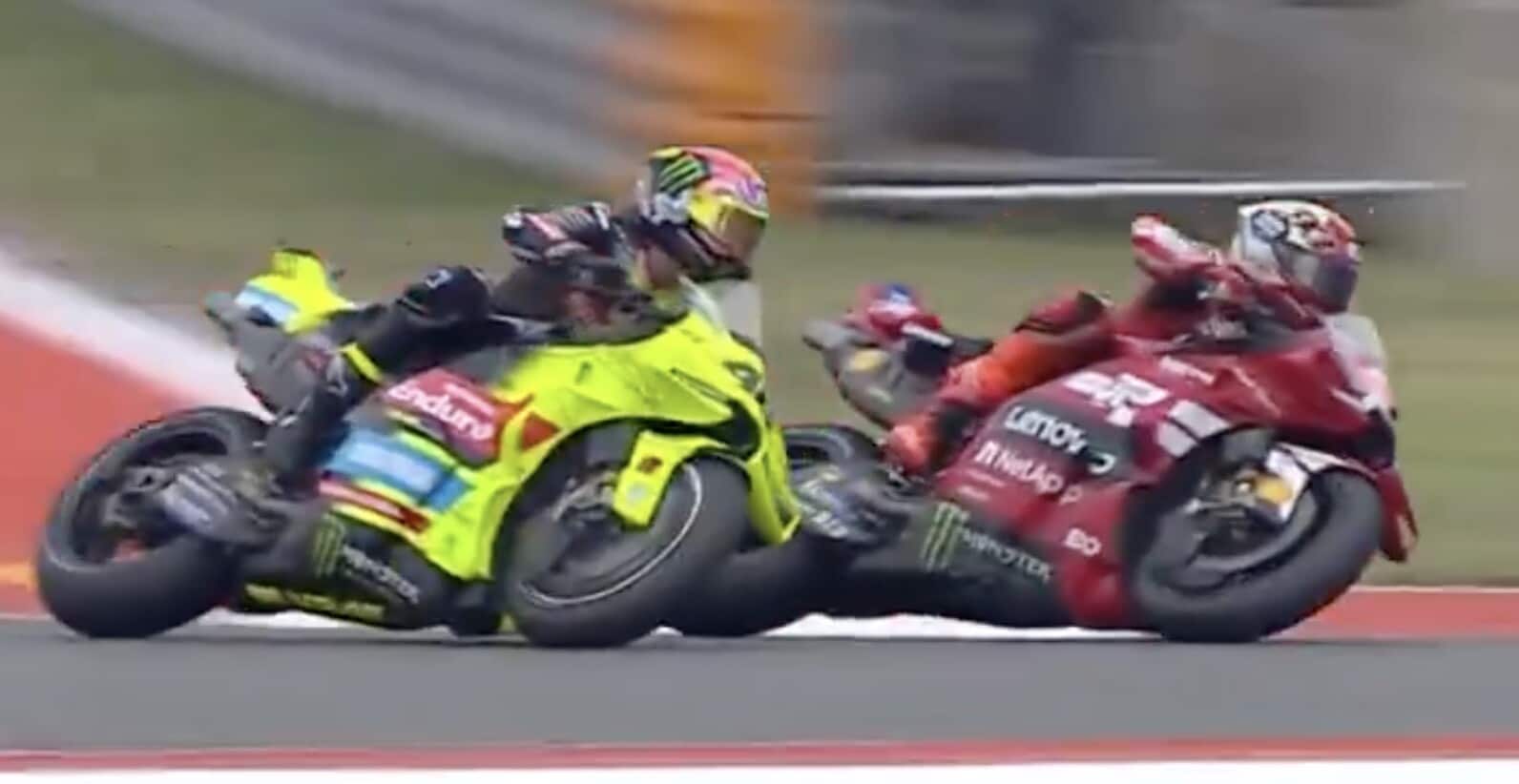 MotoGP, Marquez sbaglia e stende Di Giannantonio: la sequenza