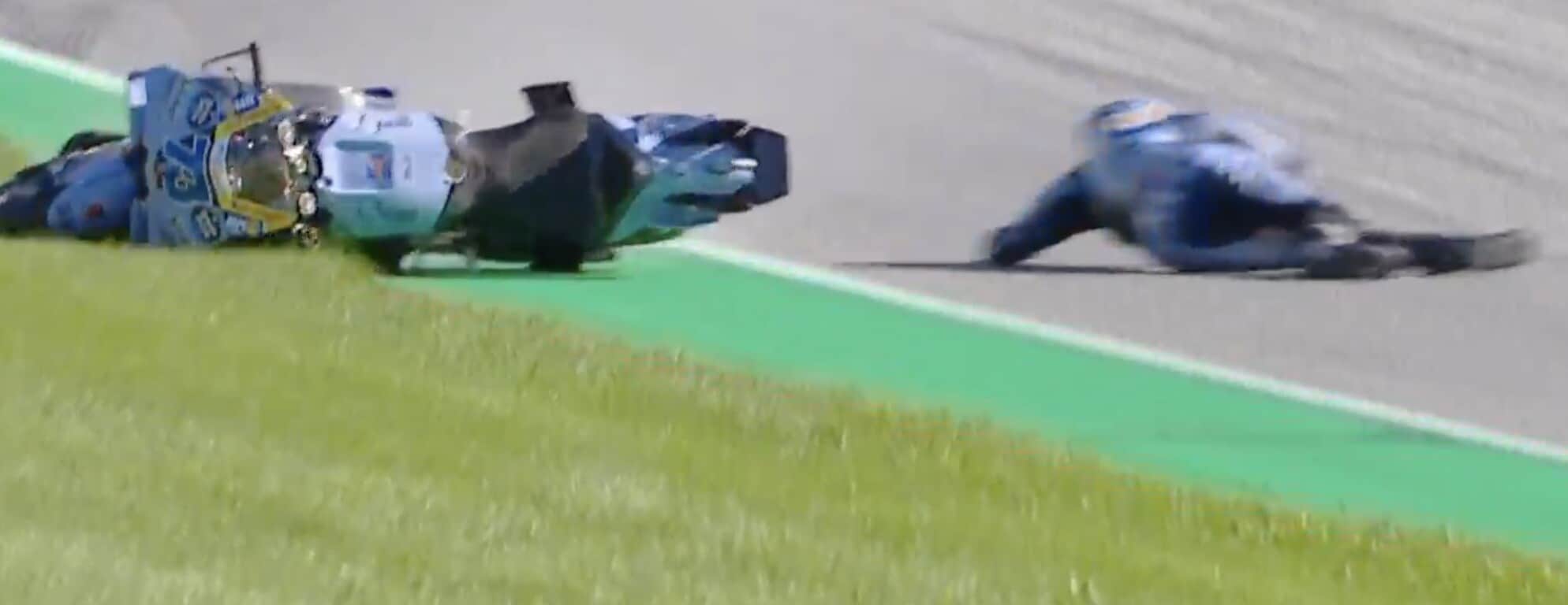 Alex Marquez a terra... in rettilineo! La sequenza della caduta