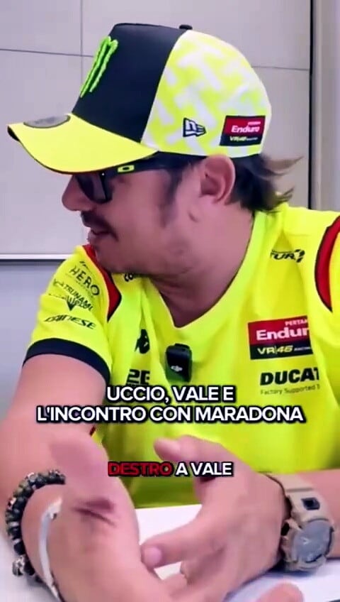 GP di Misano 2008: Valentino Rossi incontra Maradona