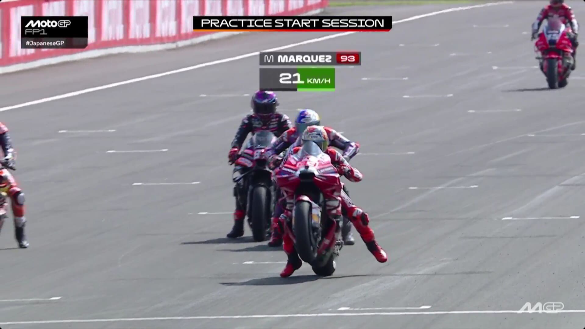 Márquez quasi disarcionato dalla Ducati: prova di partenza sfortunata per il campione del mondo