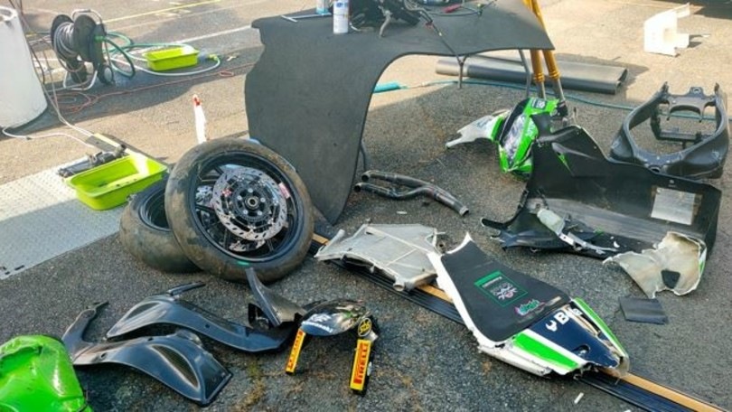 SSP600, Michel Fabrizio dopo l'incidente: “Come sto? Come la mia moto!”