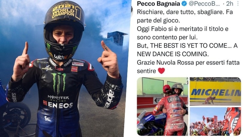 MotoGP: tutti pazzi per Quartararo, le congratulazioni social al campione 2021