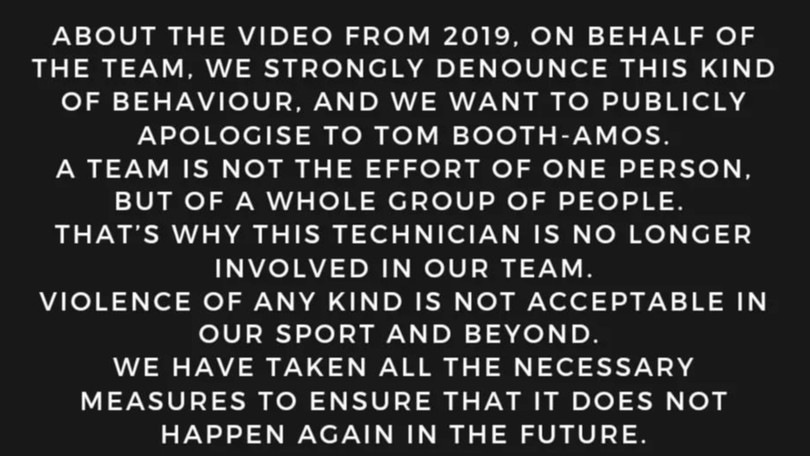 Booth-Amos, il team CIP: "Ci scusiamo, fatti inaccettabili"