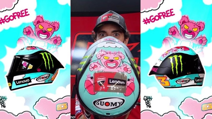 Bagnaia, il casco celebrativo per il GP di San Marino