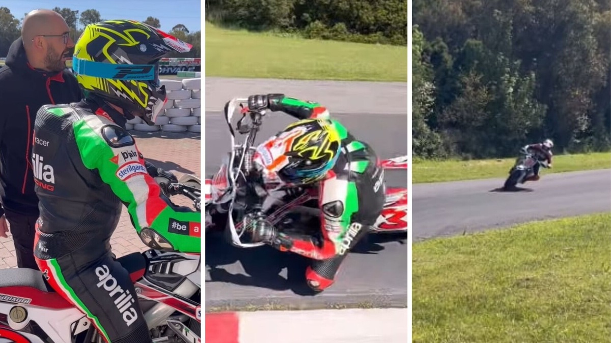 Max Biaggi che show: di nuovo in pista su una Supermotard