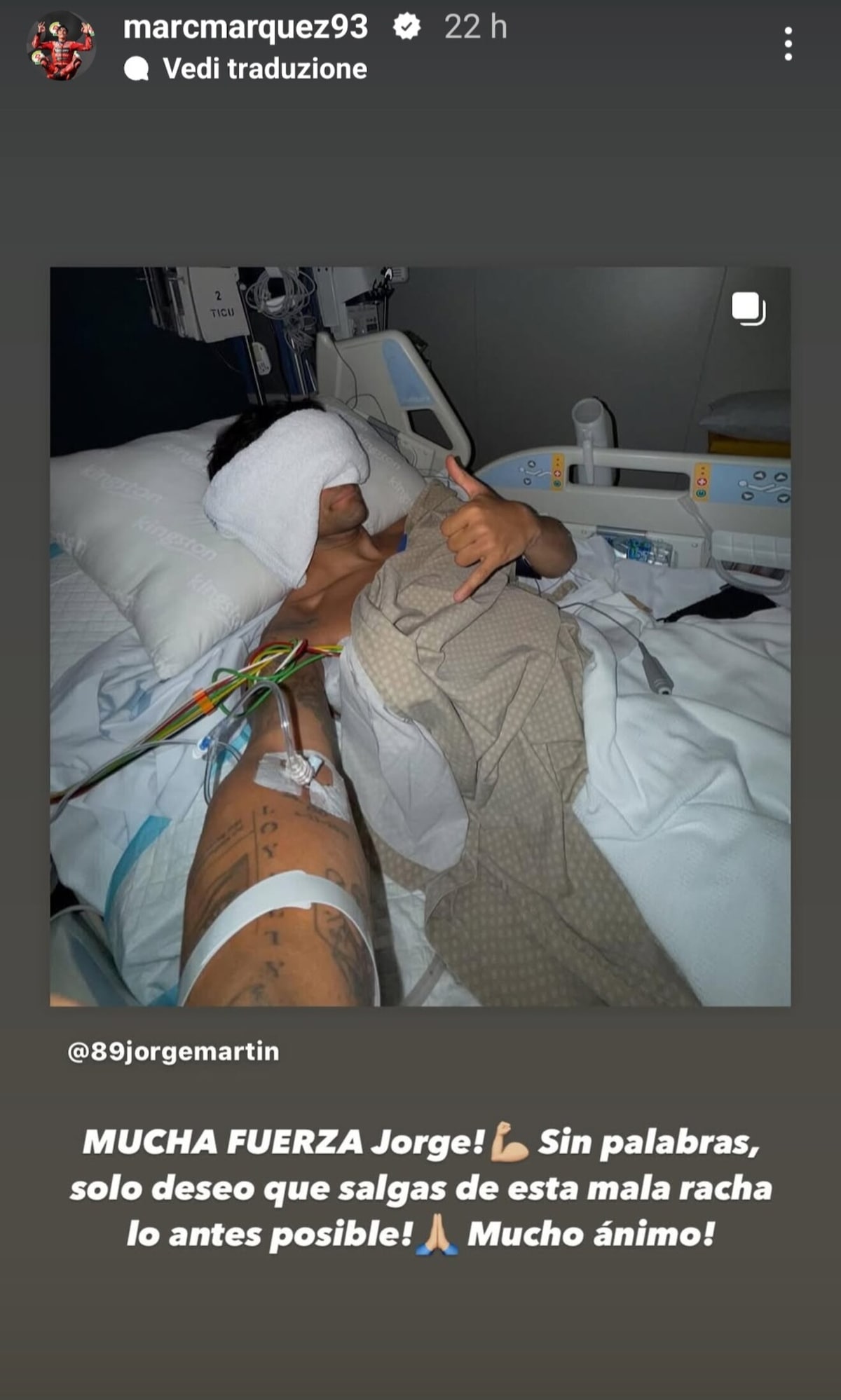 MotoGP: i messaggi di auguri all'infortunato Jorge Martin dai suoi colleghi