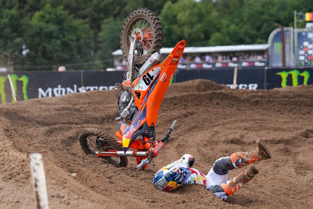 La spettacolare caduta di Sacha Coenen a Lommel