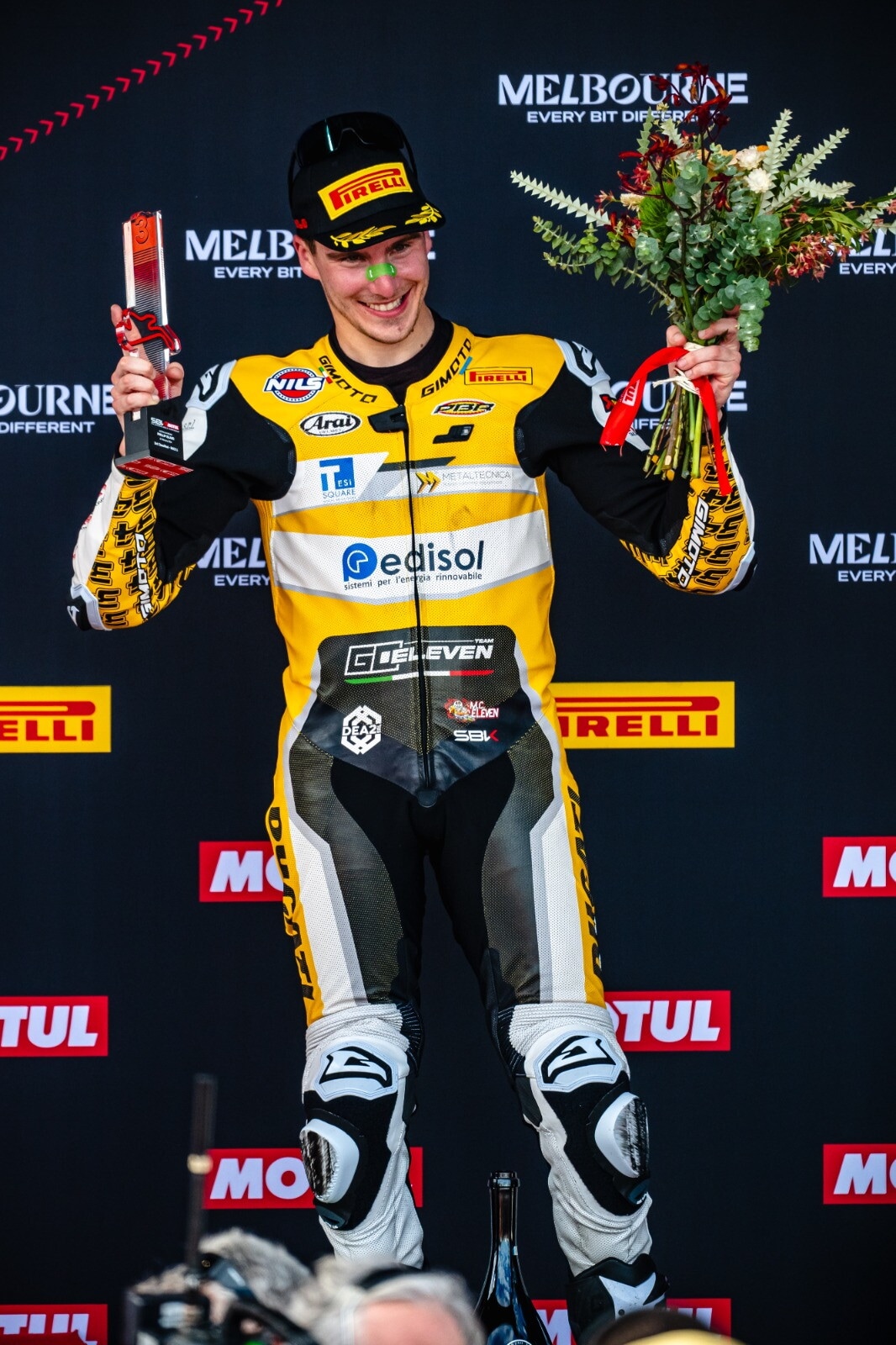 SBK, tutte le più belle foto del podio tricolore di Phillip Island 