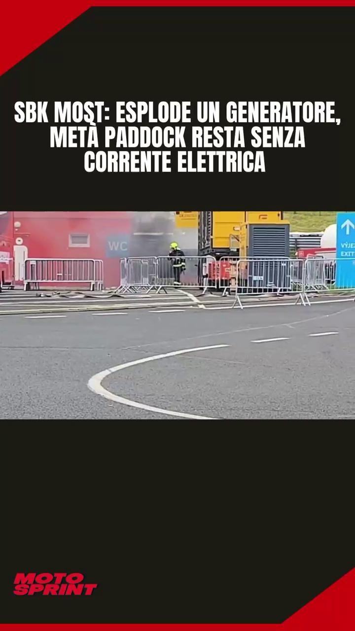 SBK Most, esplosione nel paddock: tutti senza corrente elettrica