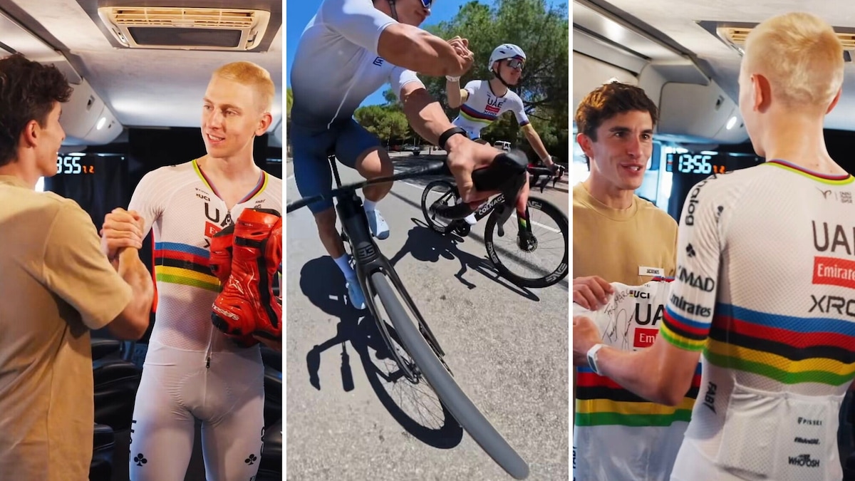 Campione incontra Campione: Marquez e Pogacar si "sfidano" sulle strade di Barcellona