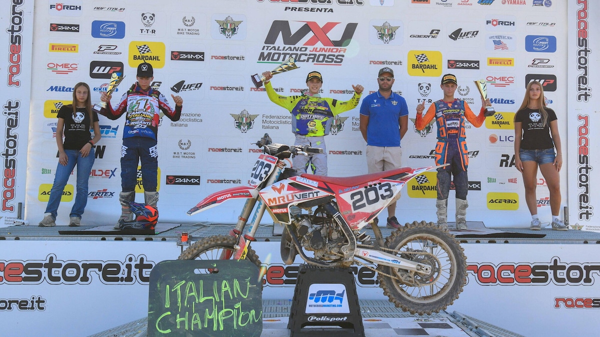 Pietro Riganti è Campione Italiano MX Junior 85: festa VENT MOTO a Mantova