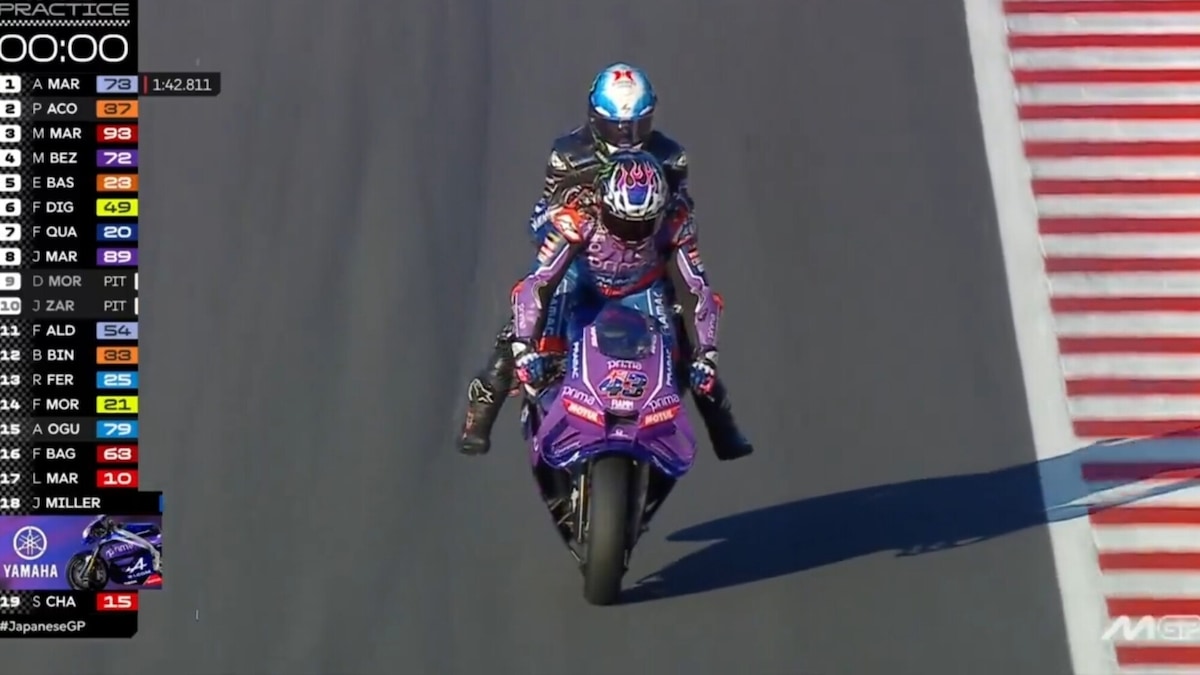 "Taxi Miller" in azione a Motegi: un passaggio a Rins... con tanto di stoppie!