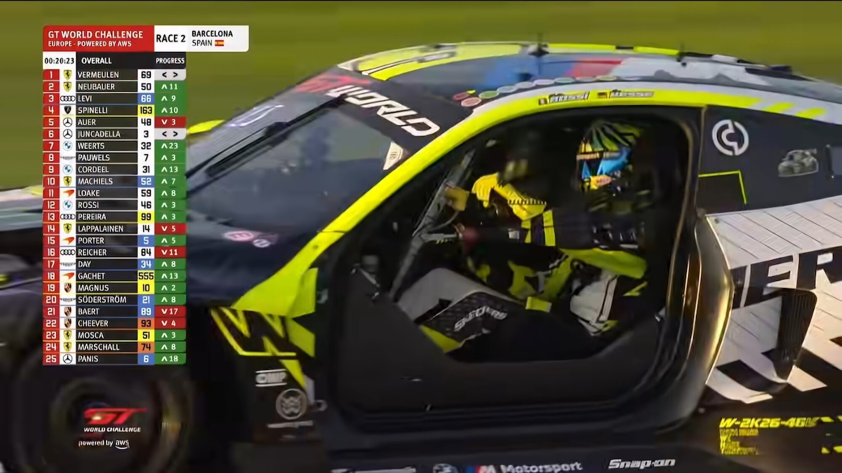 Valentino Rossi in gara nel GTWC a Barcellona… senza portiera!