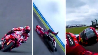 MotoGP Argentina, Pecco Bagnaia a terra: la sequenza della caduta