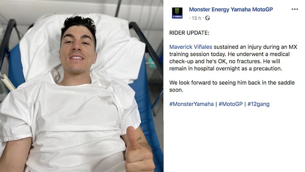 Viñales infortunato con la moto da cross