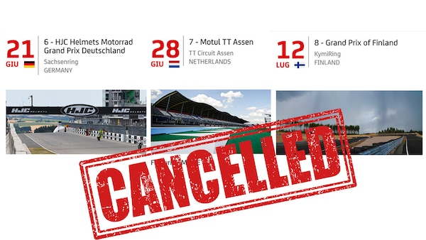 MotoGP: cancellati i GP di Germania, Olanda e Finlandia