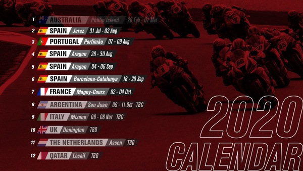 SBK, ecco il nuovo calendario ufficiale 2020