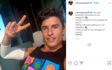 Marquez, messaggio ai fan: “Cadere è permesso, rialzarsi un obbligo”