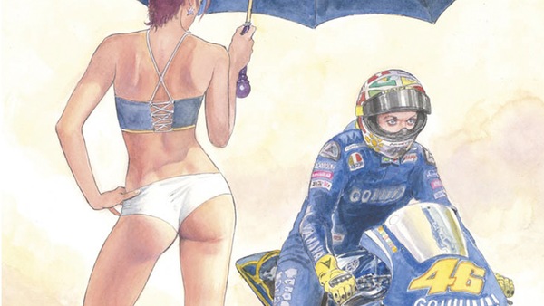 Valentino Rossi nei fumetti di Manara