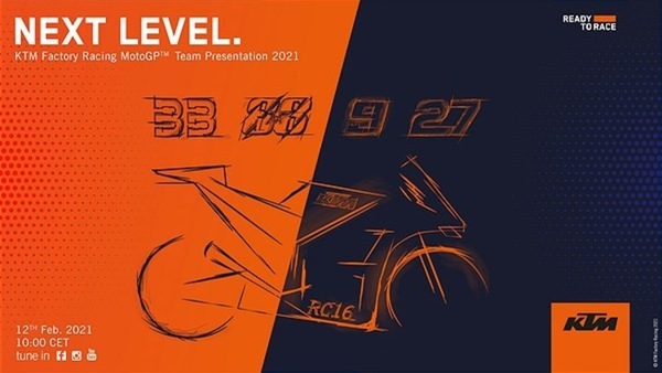 MotoGP, venerdì 12 febbraio la presentazione KTM