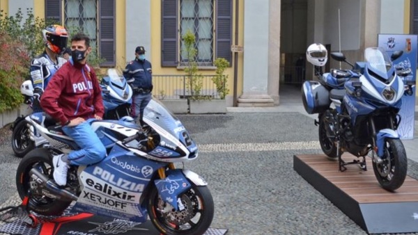 Moto2, Simone Corsi "padrino" dei poliziotti a due ruote