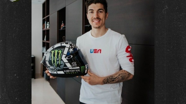 MotoGP, Vinales mostra in anteprima il casco per la stagione 2021