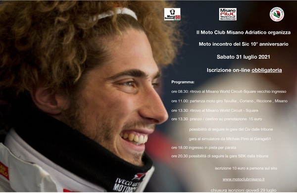 10 anni senza Marco: il Motoclub Misano Adriatico pronto a celebrare Simoncelli