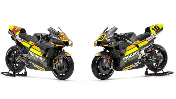 MotoGP: le Ducati grigie e gialle del Mooney VR46 Racing Team