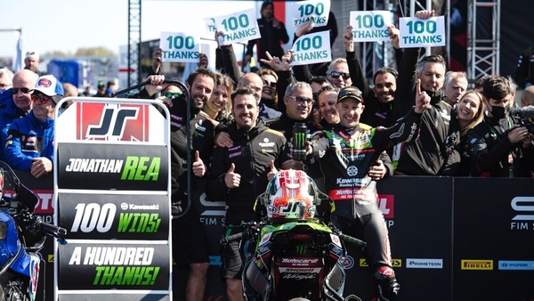 SBK: Rea vince la Superpole Race di Assen e fa 100 con Kawasaki